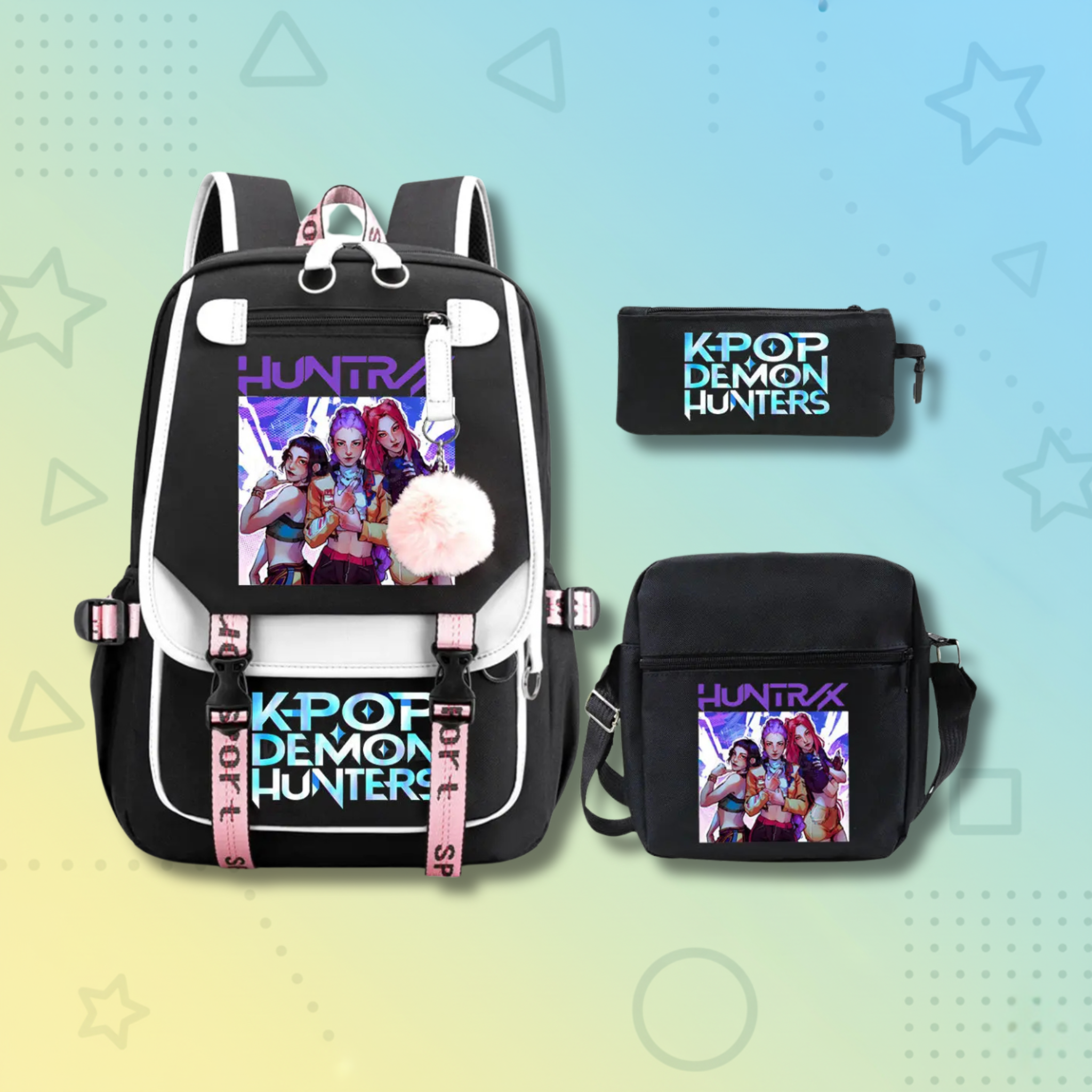 Backpack + Shoulder Bag + Pencil Case