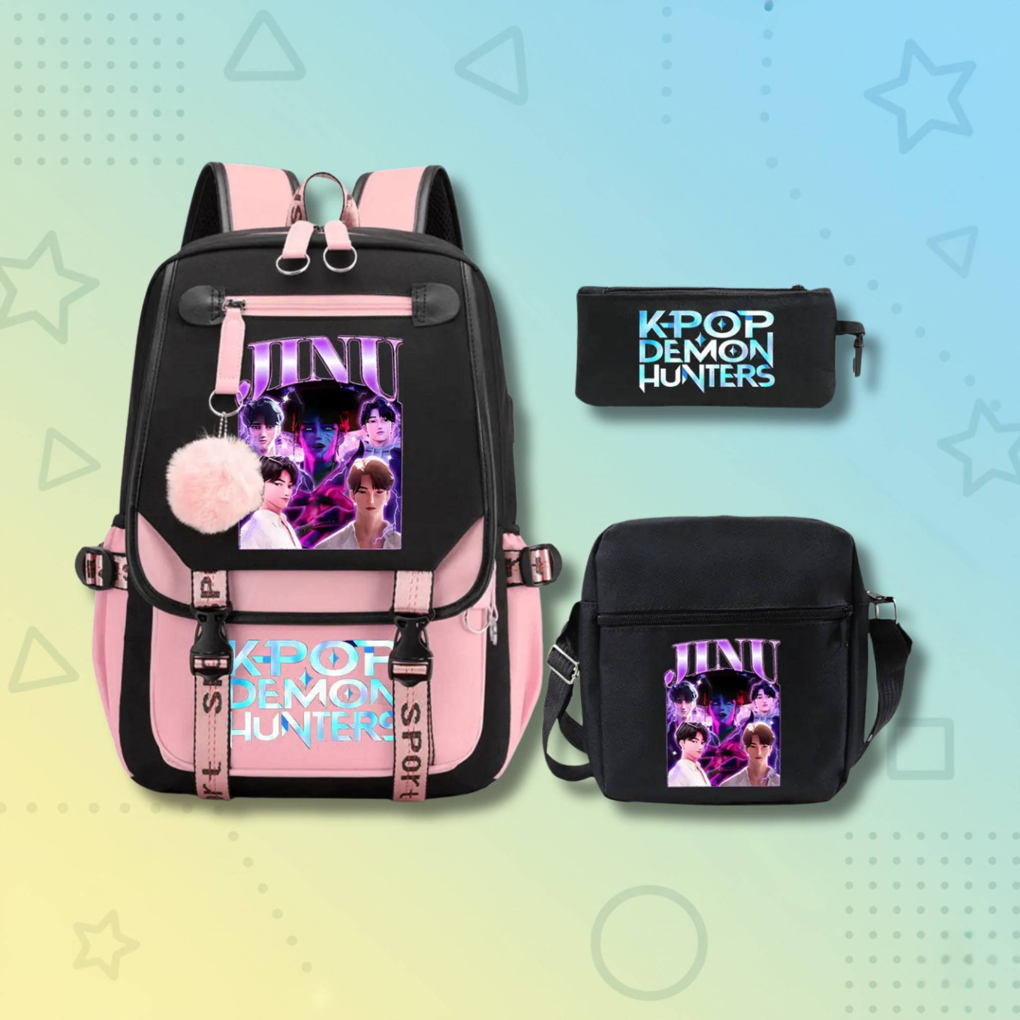 Backpack + Shoulder Bag + Pencil Case
