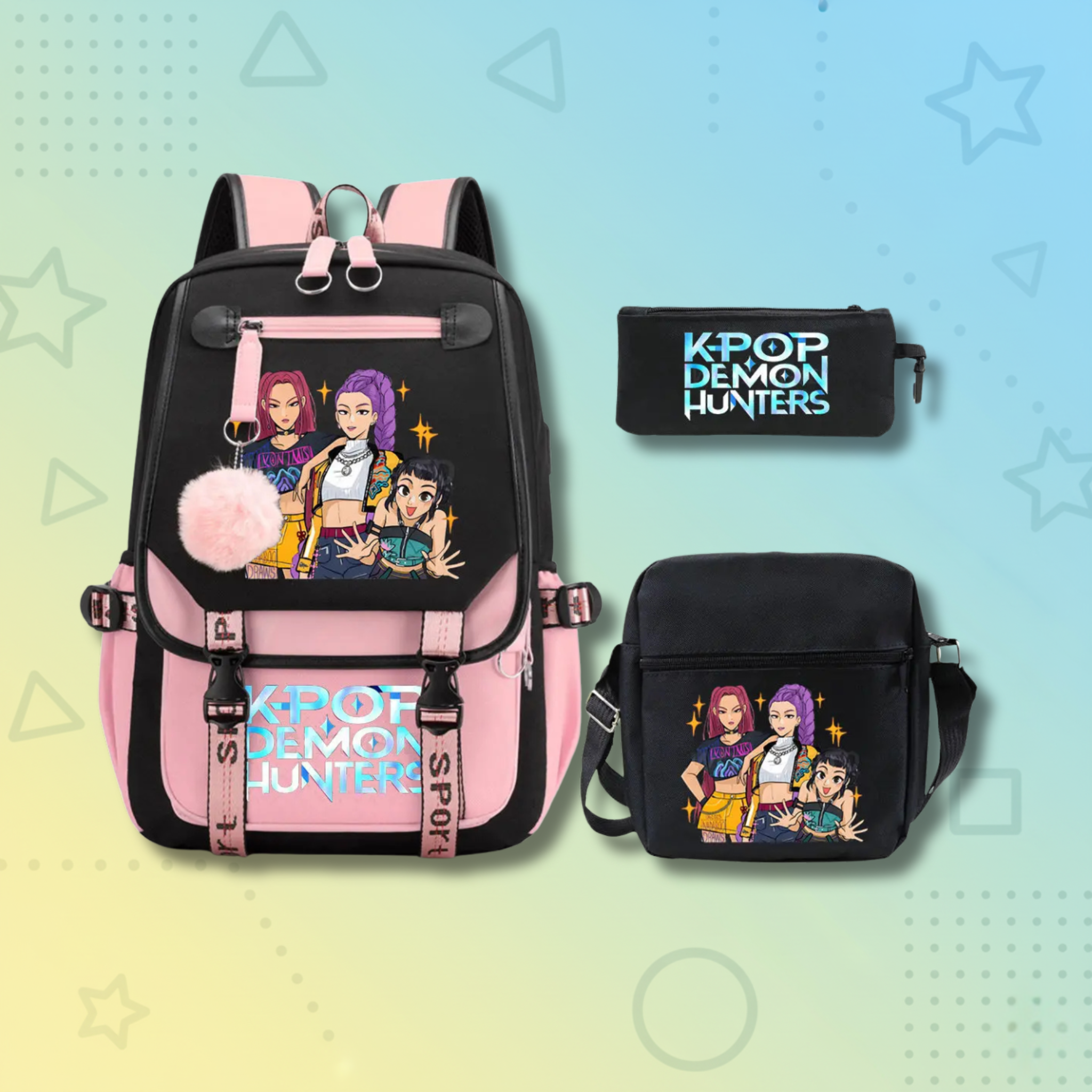 Backpack + Shoulder Bag + Pencil Case