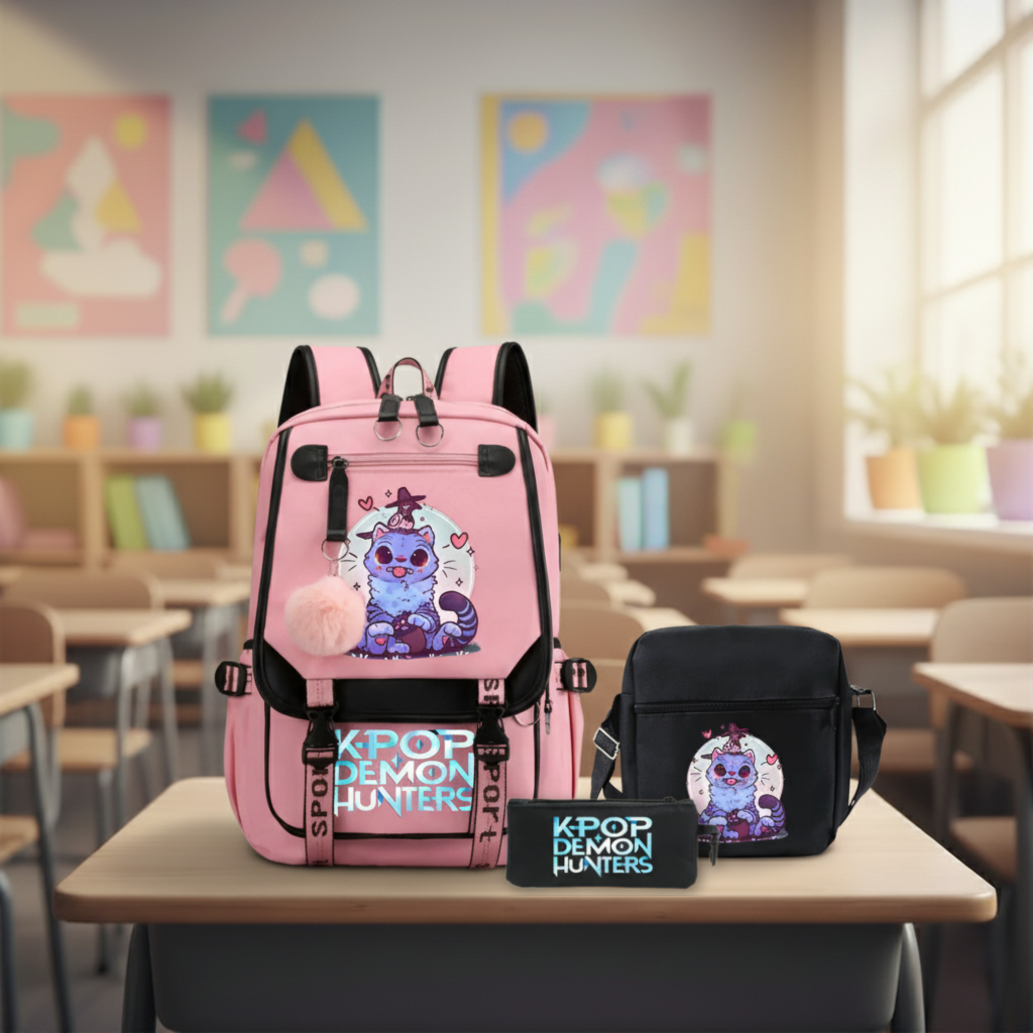 Backpack + Shoulder Bag + Pencil Case