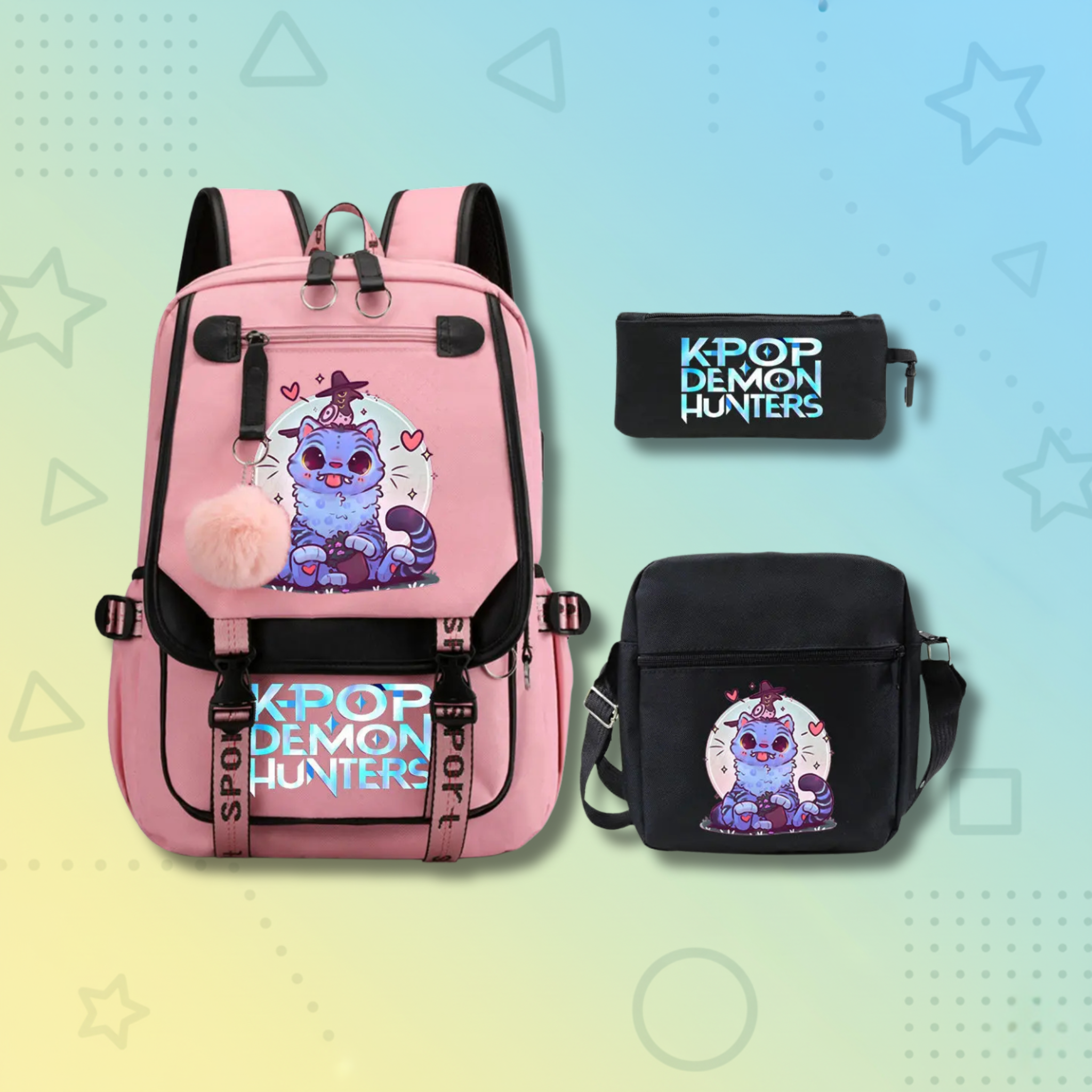 Backpack + Shoulder Bag + Pencil Case