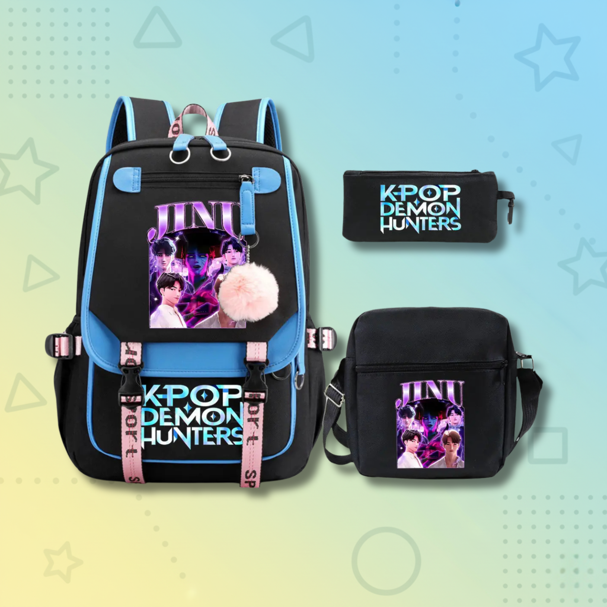 Backpack + Shoulder Bag + Pencil Case