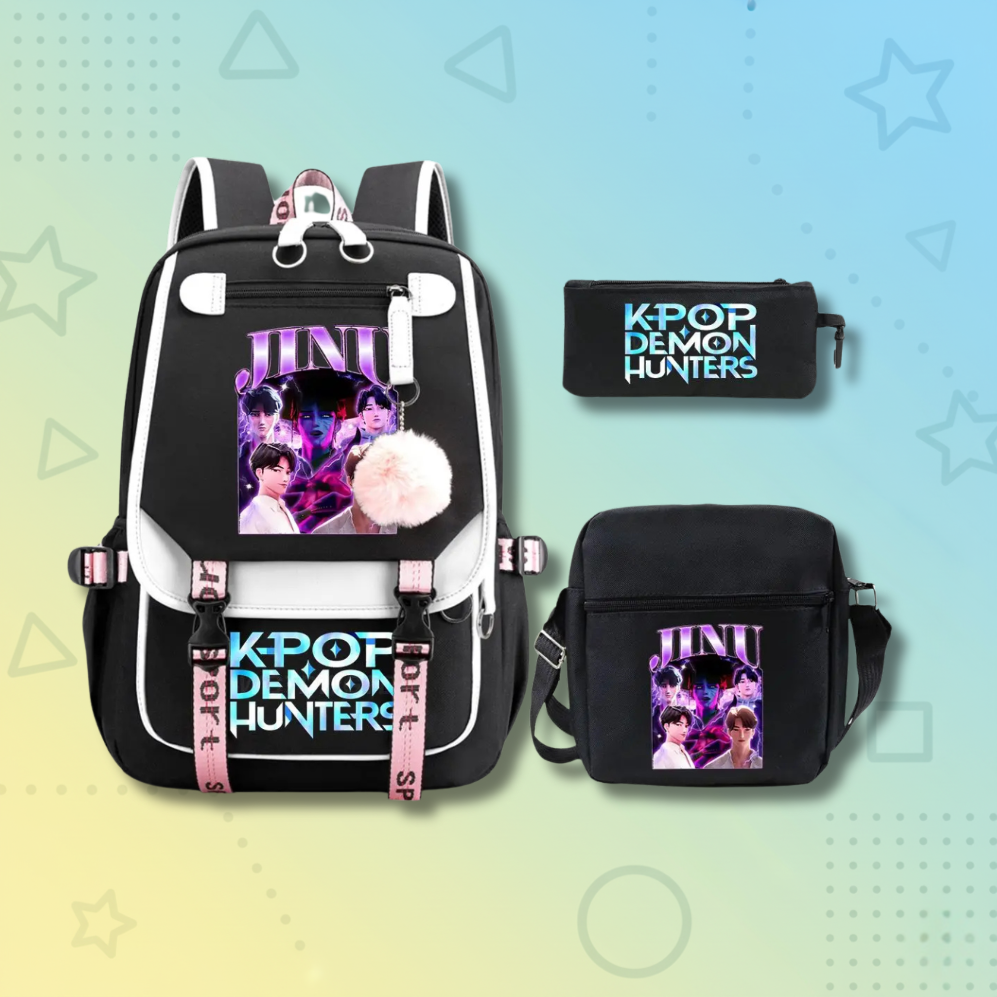 Backpack + Shoulder Bag + Pencil Case