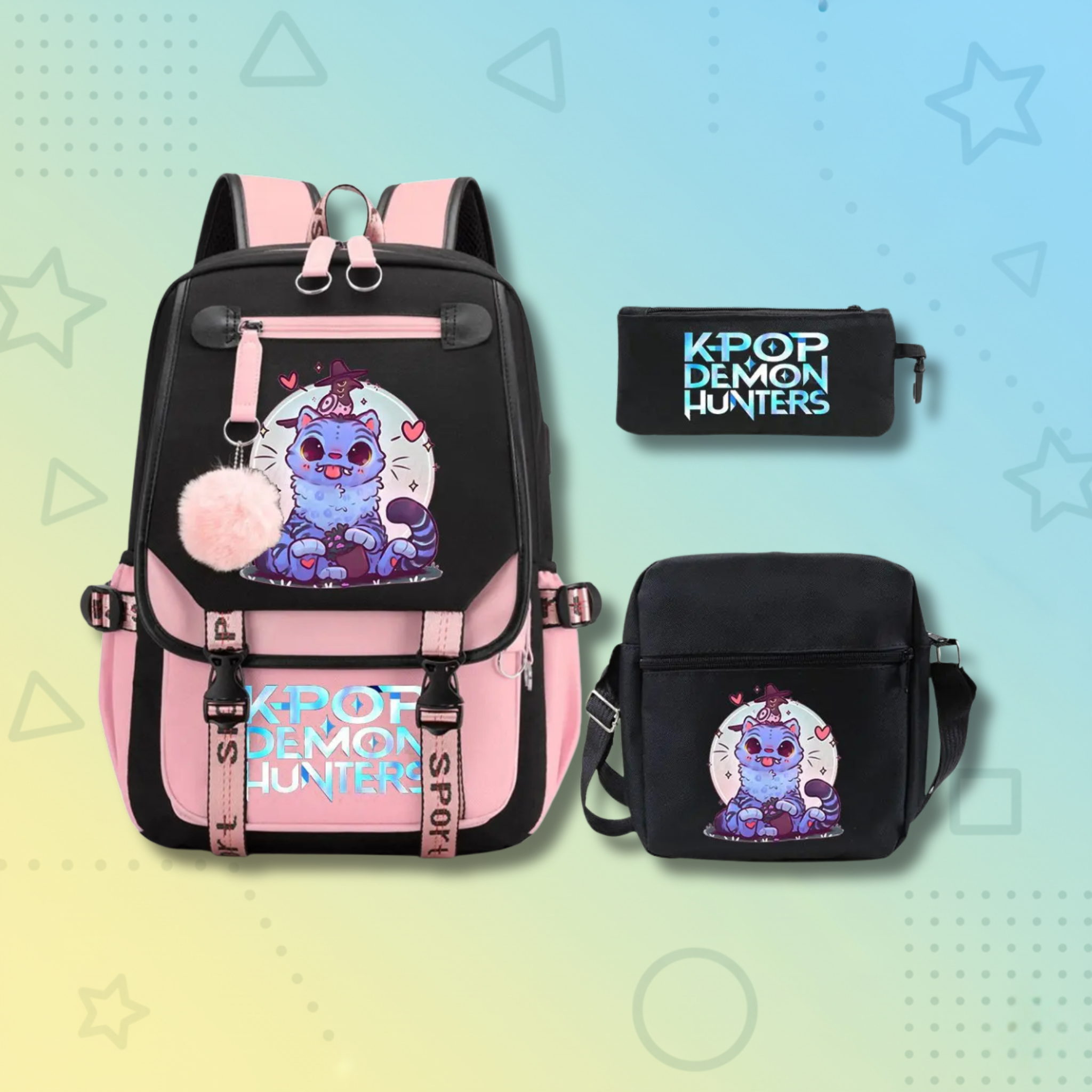 Backpack + Shoulder Bag + Pencil Case