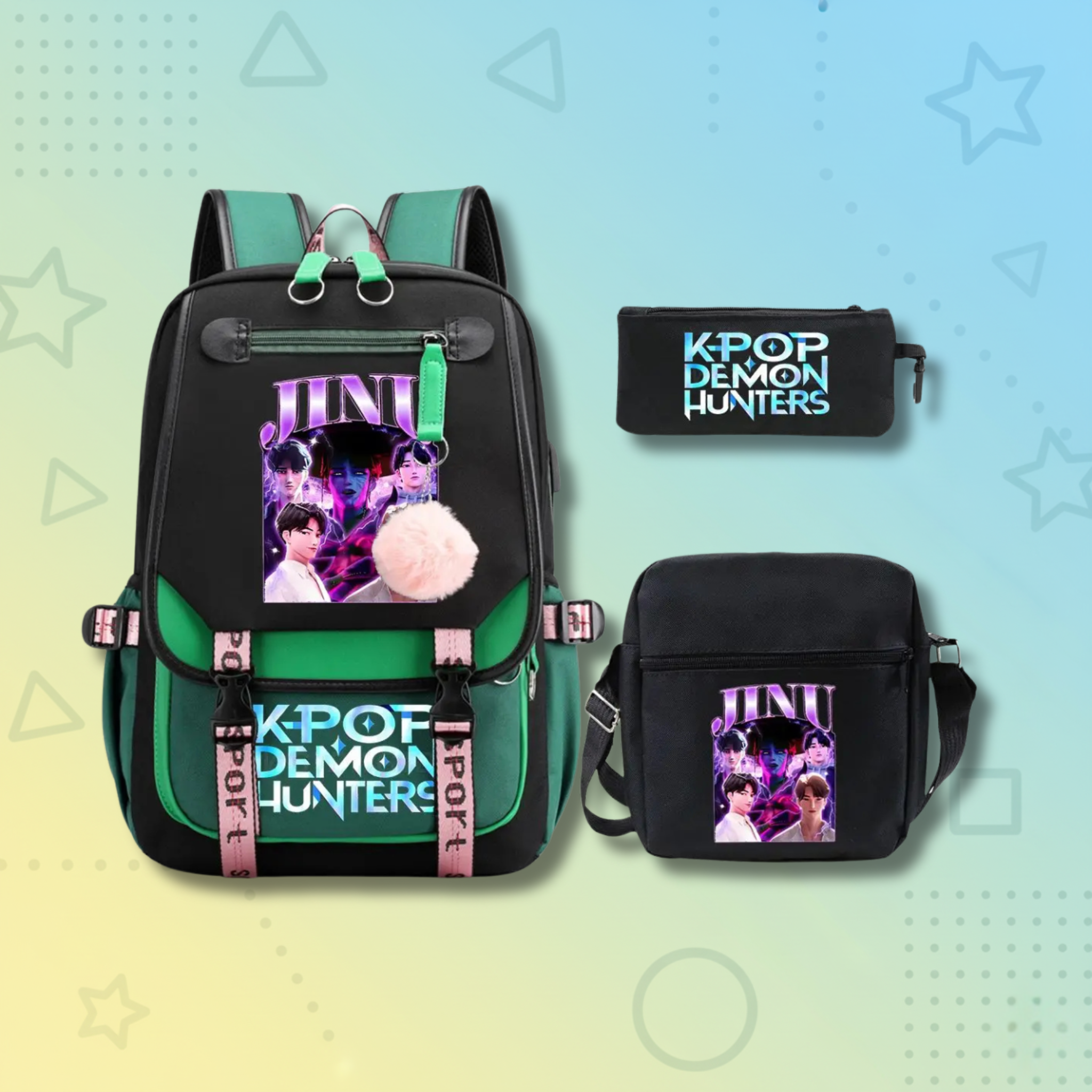 Backpack + Shoulder Bag + Pencil Case