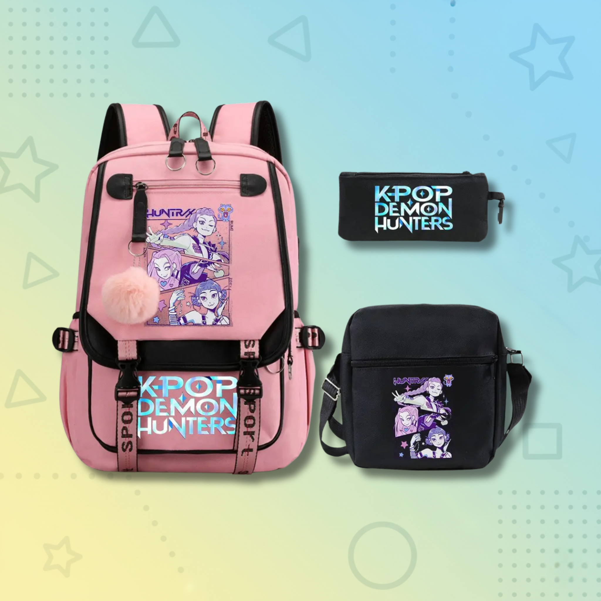 Backpack + Shoulder Bag + Pencil Case