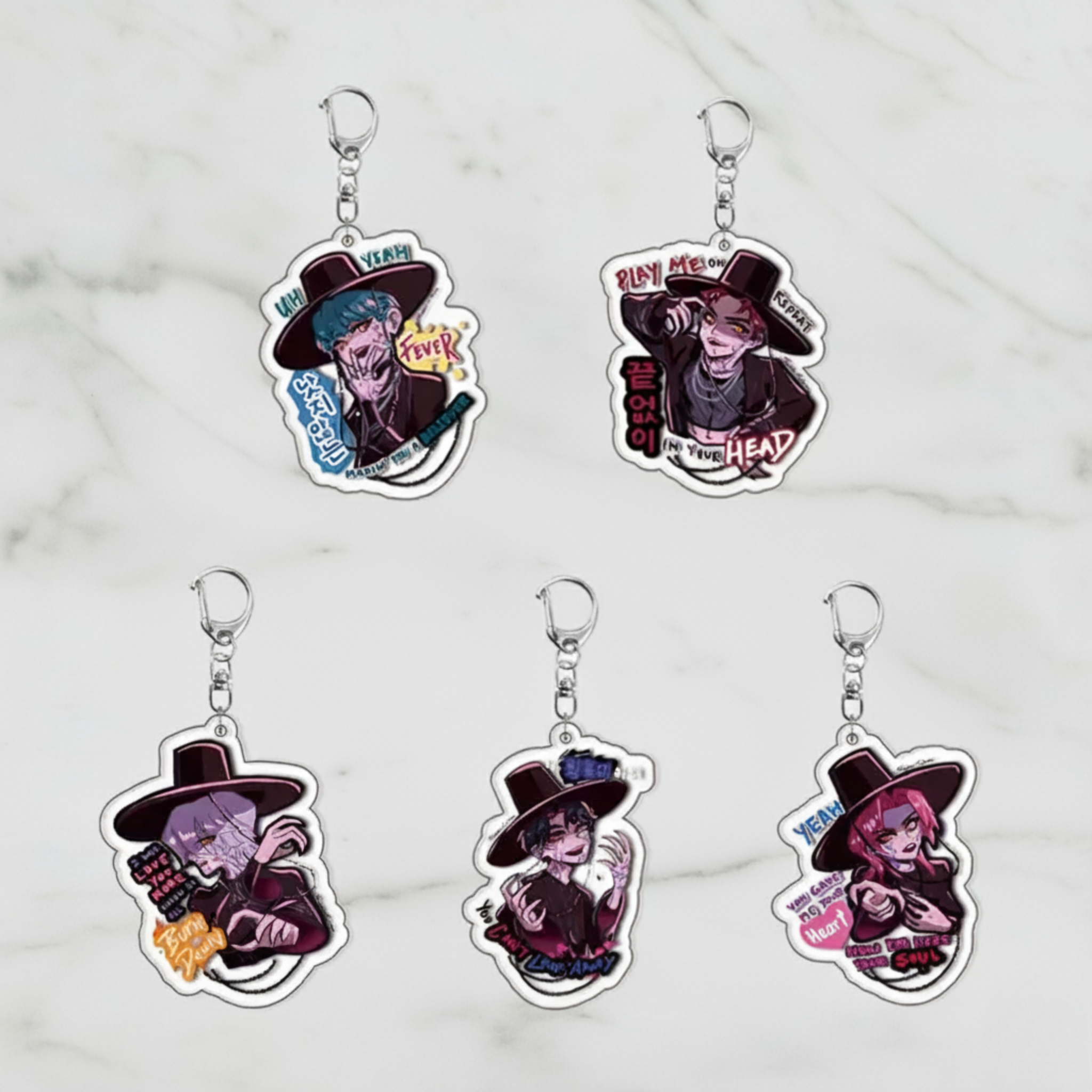 Kpop Demon Hunters Character Figures Keychain