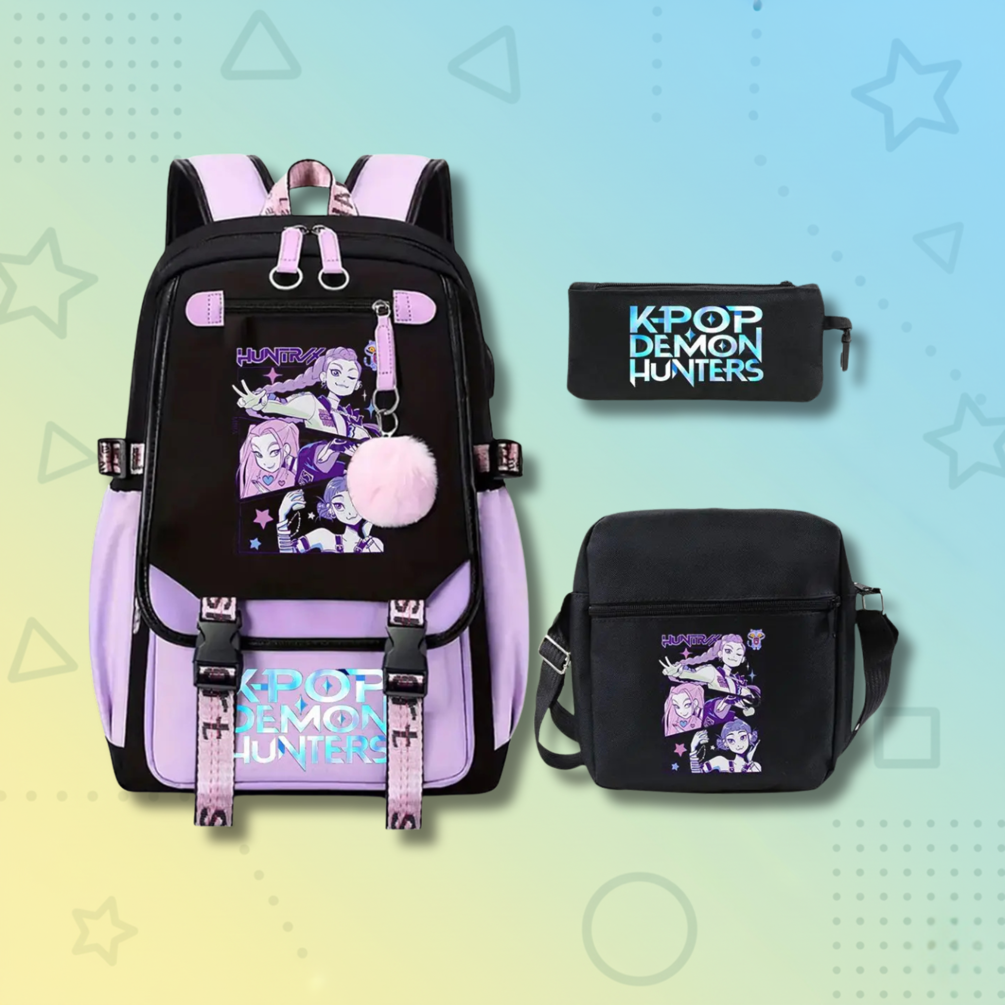 Backpack + Shoulder Bag + Pencil Case
