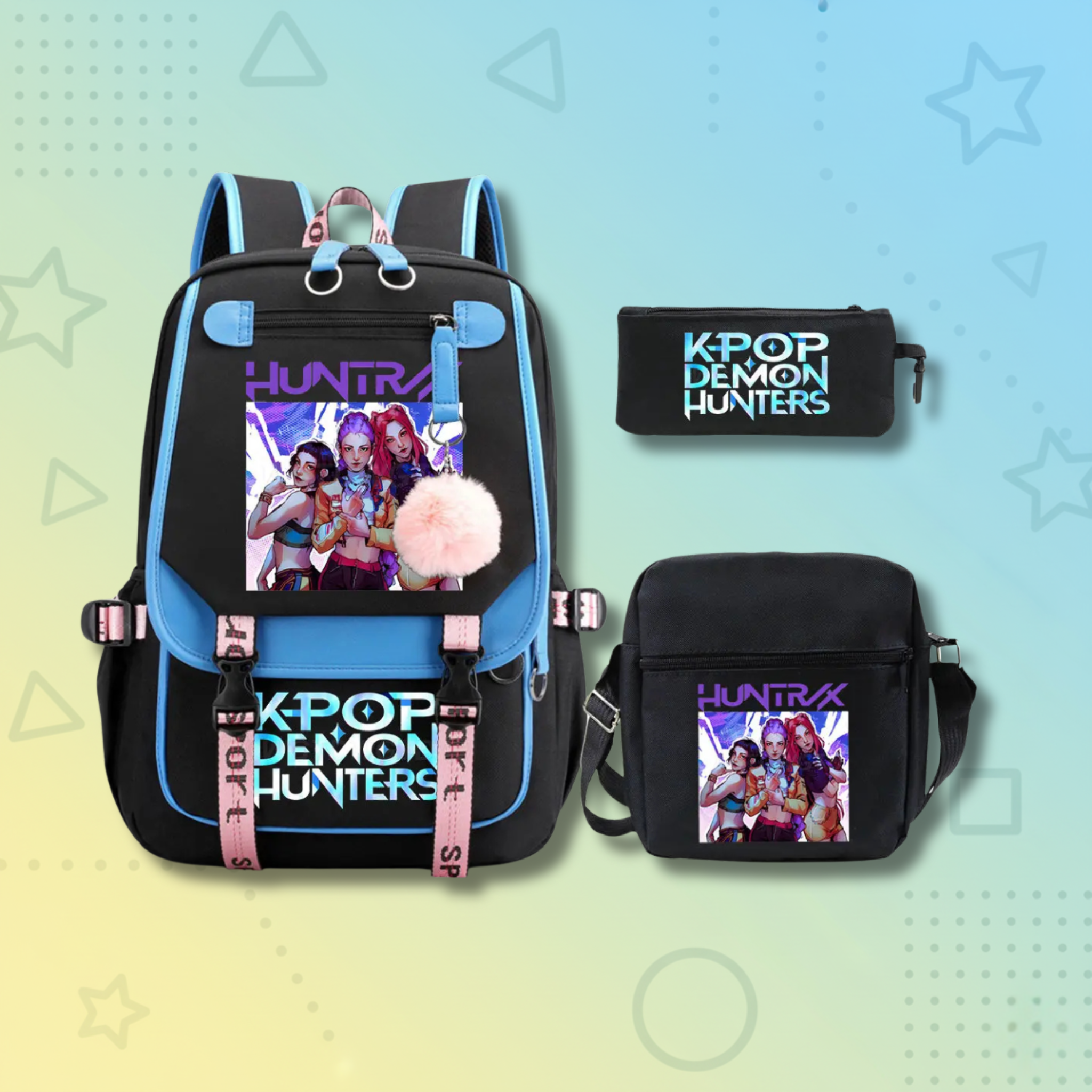 Backpack + Shoulder Bag + Pencil Case