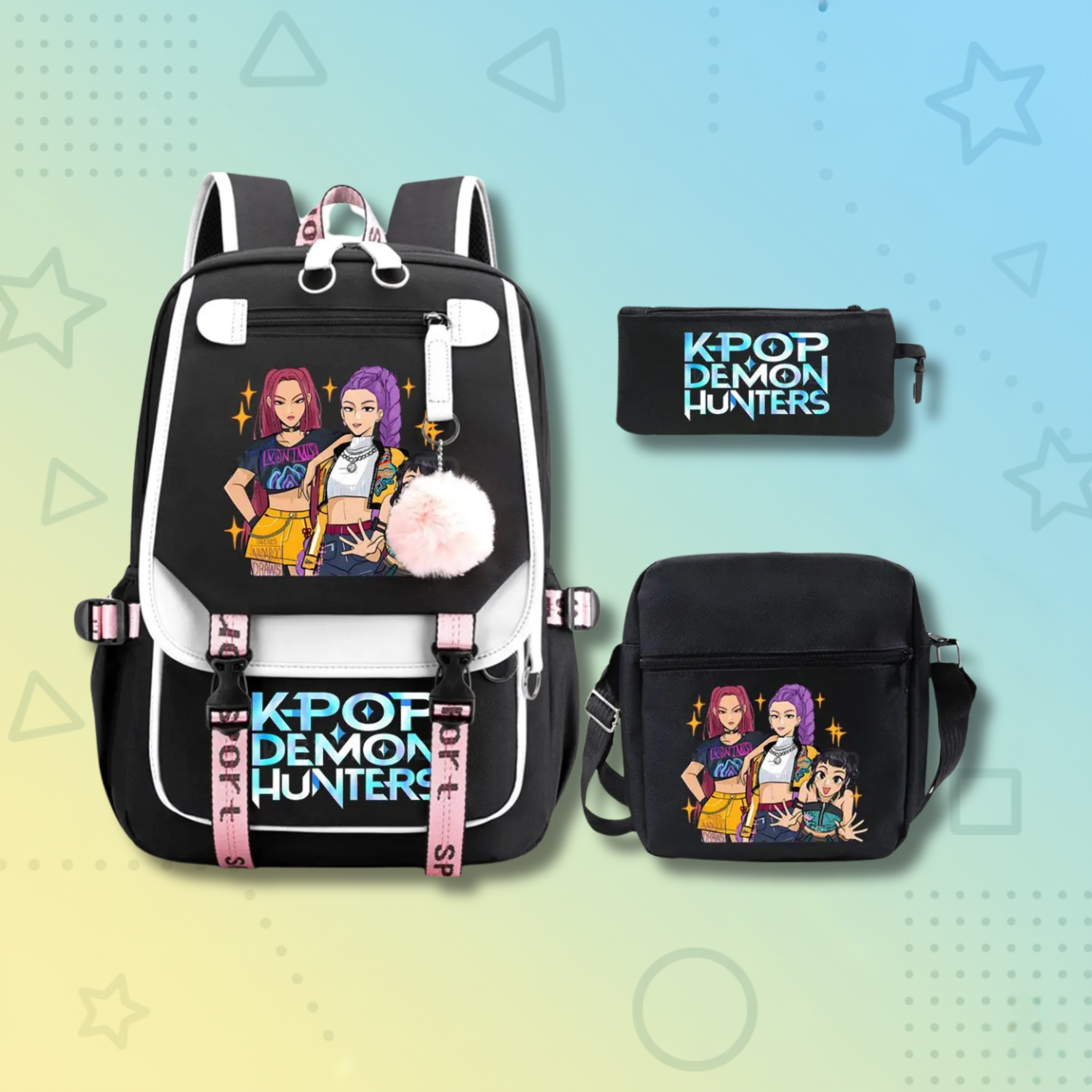 Backpack + Shoulder Bag + Pencil Case