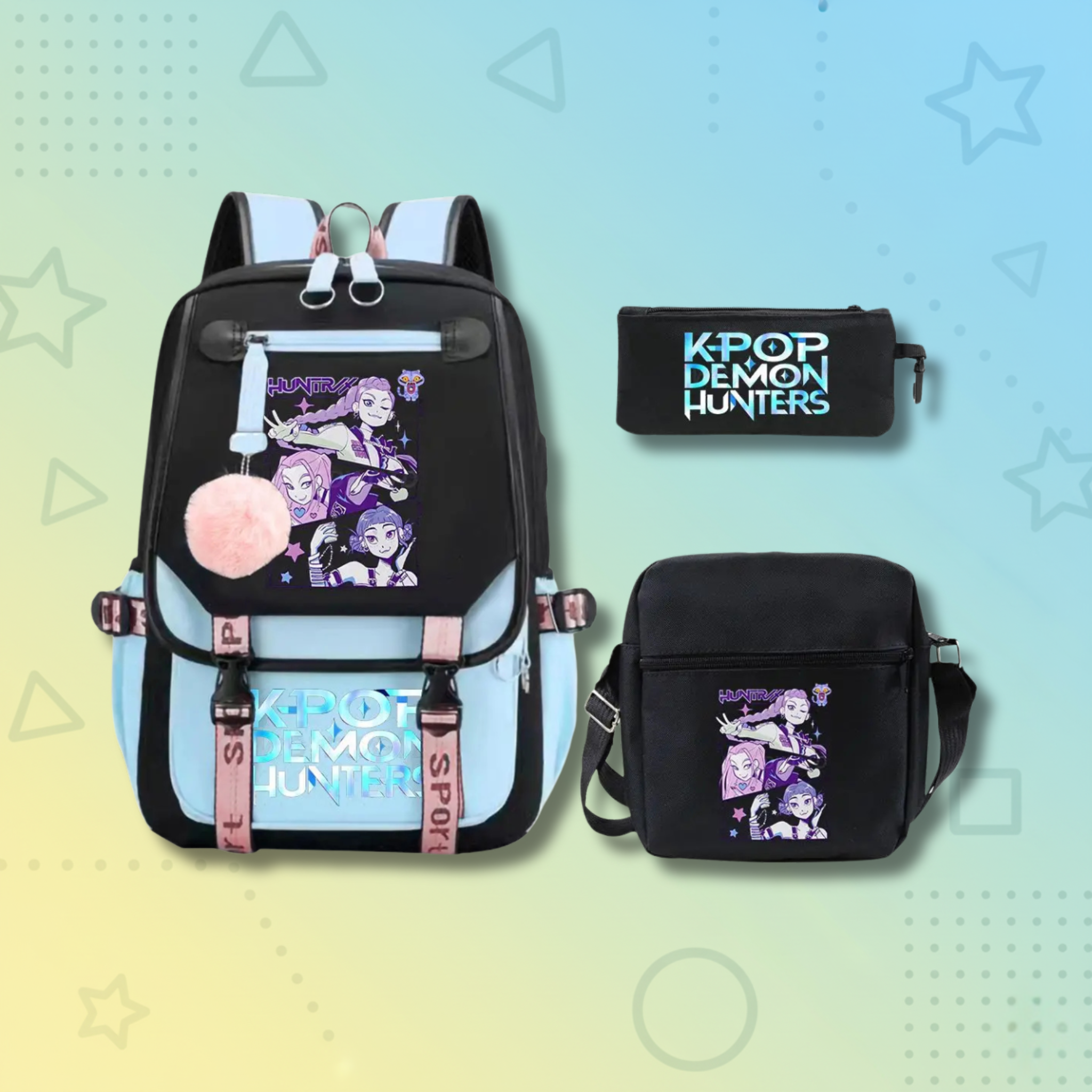 Backpack + Shoulder Bag + Pencil Case
