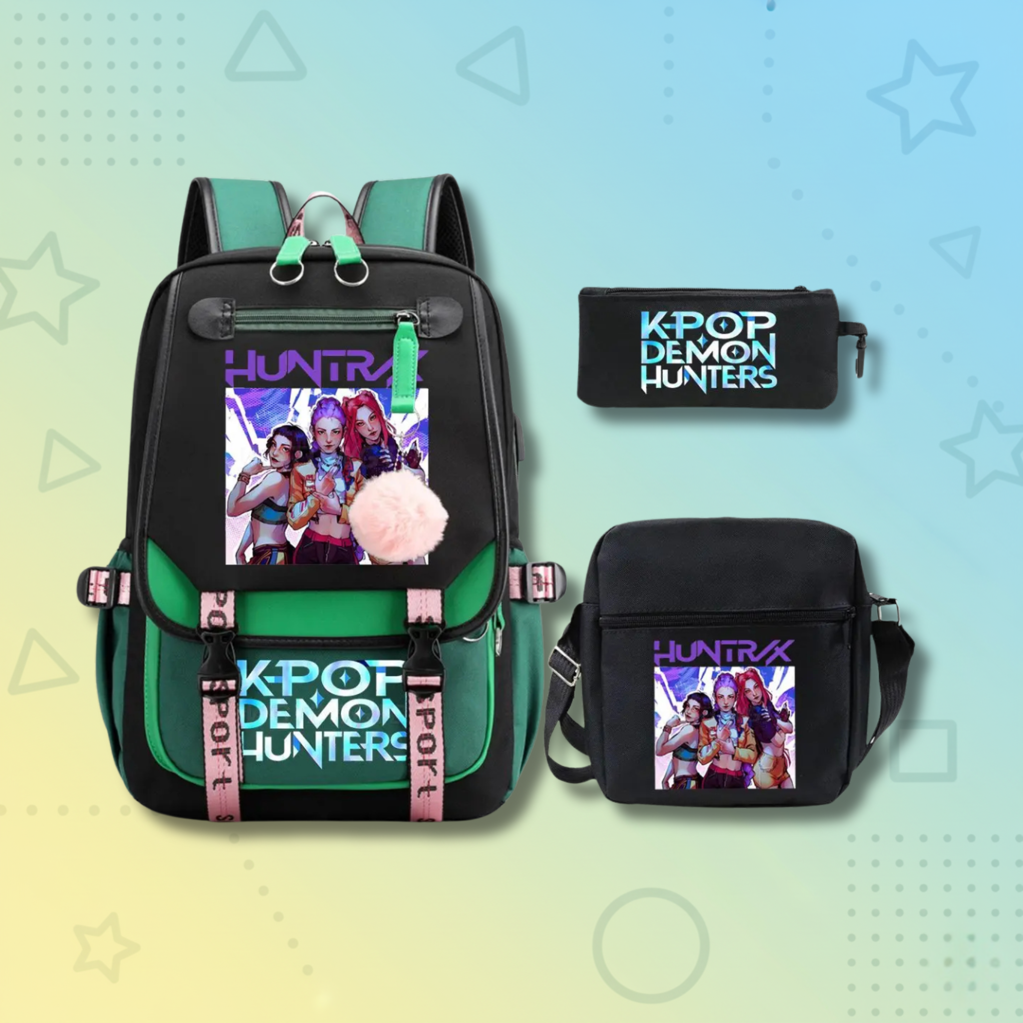 Backpack + Shoulder Bag + Pencil Case