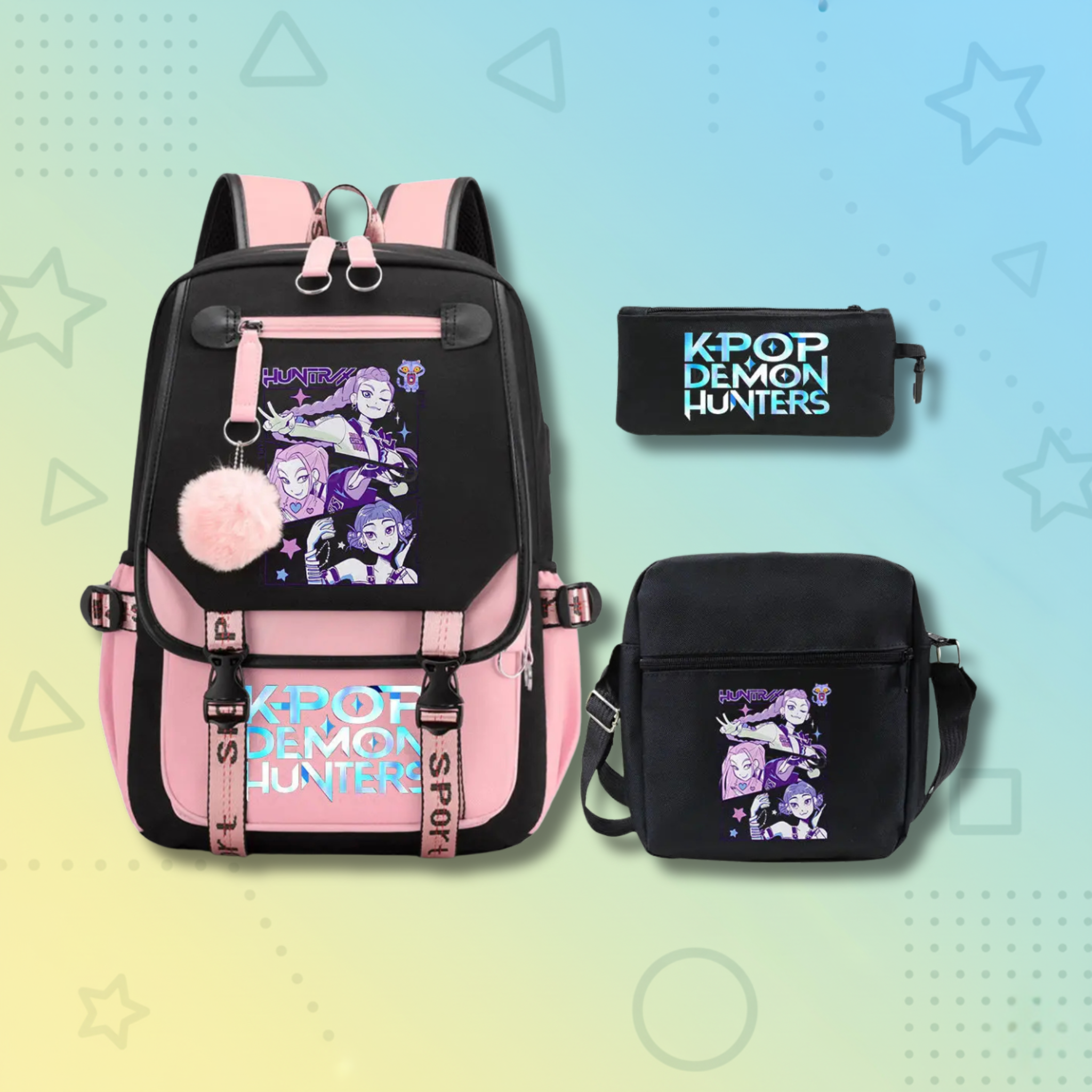 Backpack + Shoulder Bag + Pencil Case