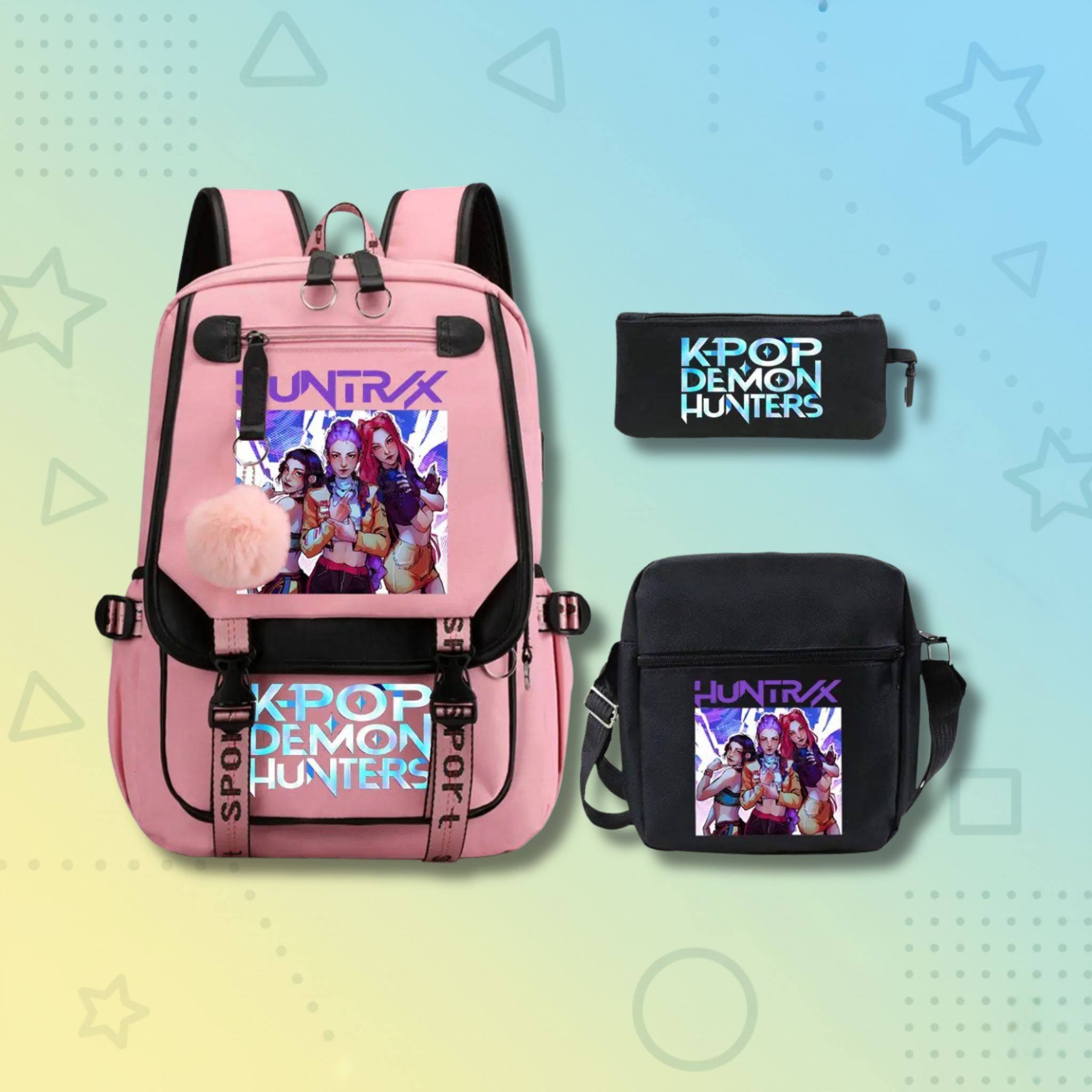 Backpack + Shoulder Bag + Pencil Case