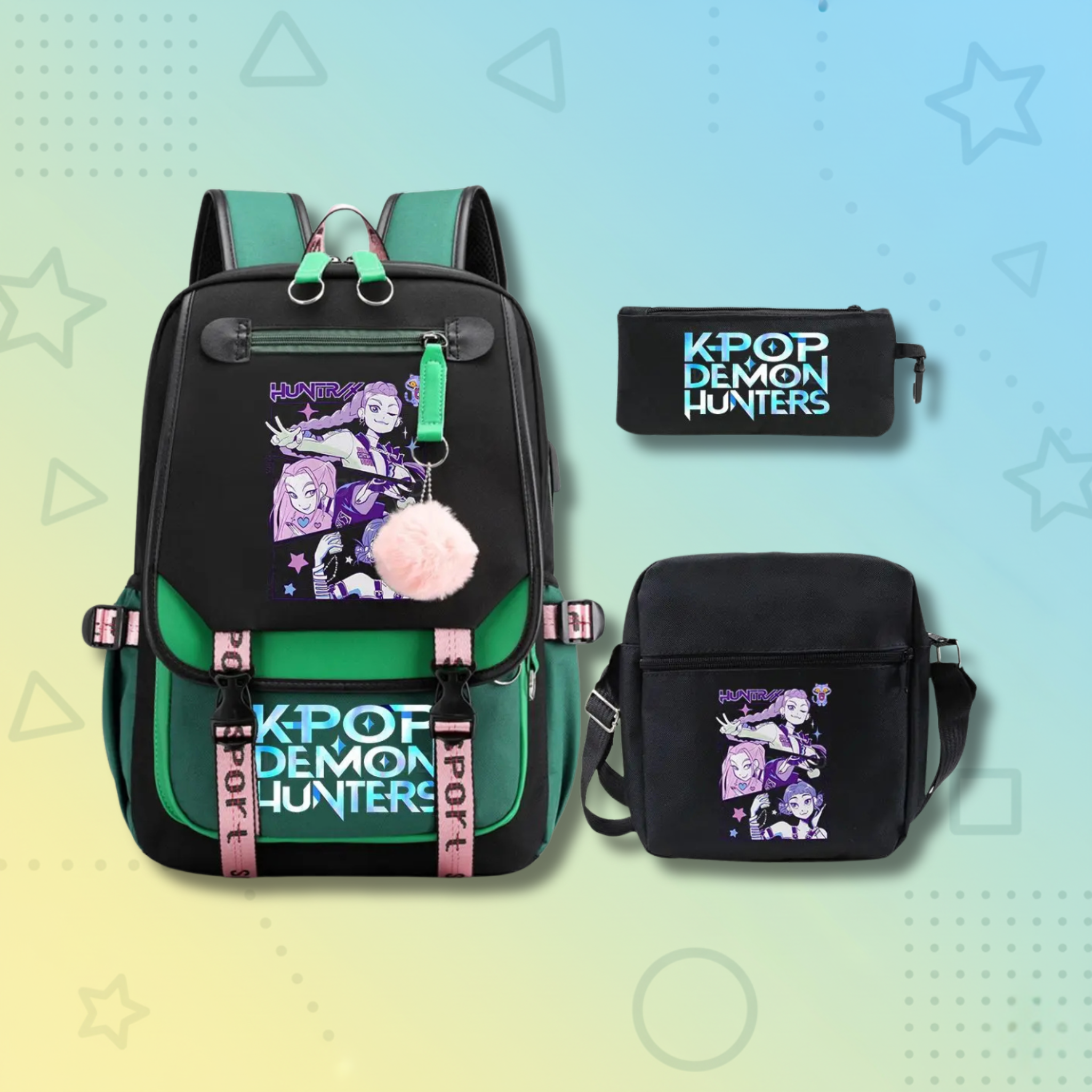 Backpack + Shoulder Bag + Pencil Case