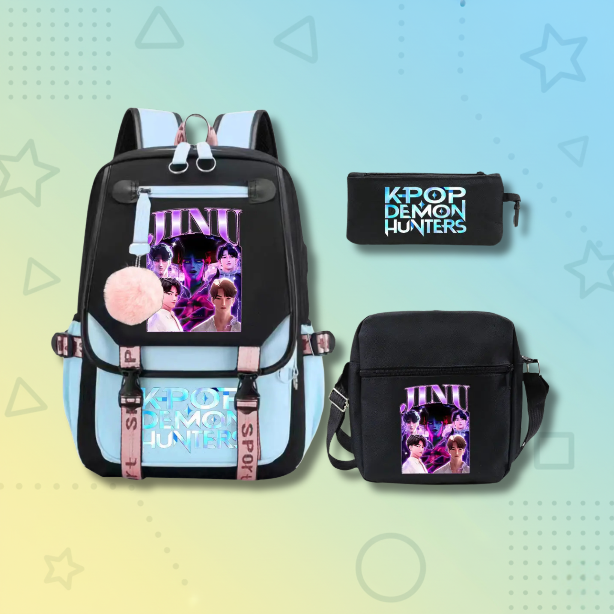Backpack + Shoulder Bag + Pencil Case