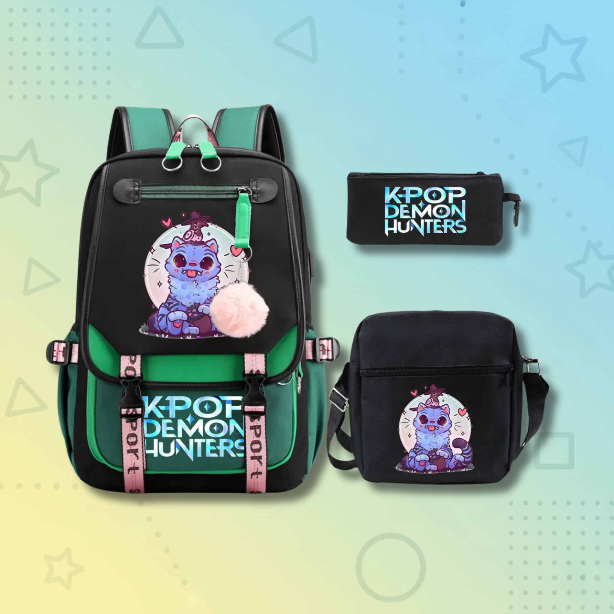 Backpack + Shoulder Bag + Pencil Case