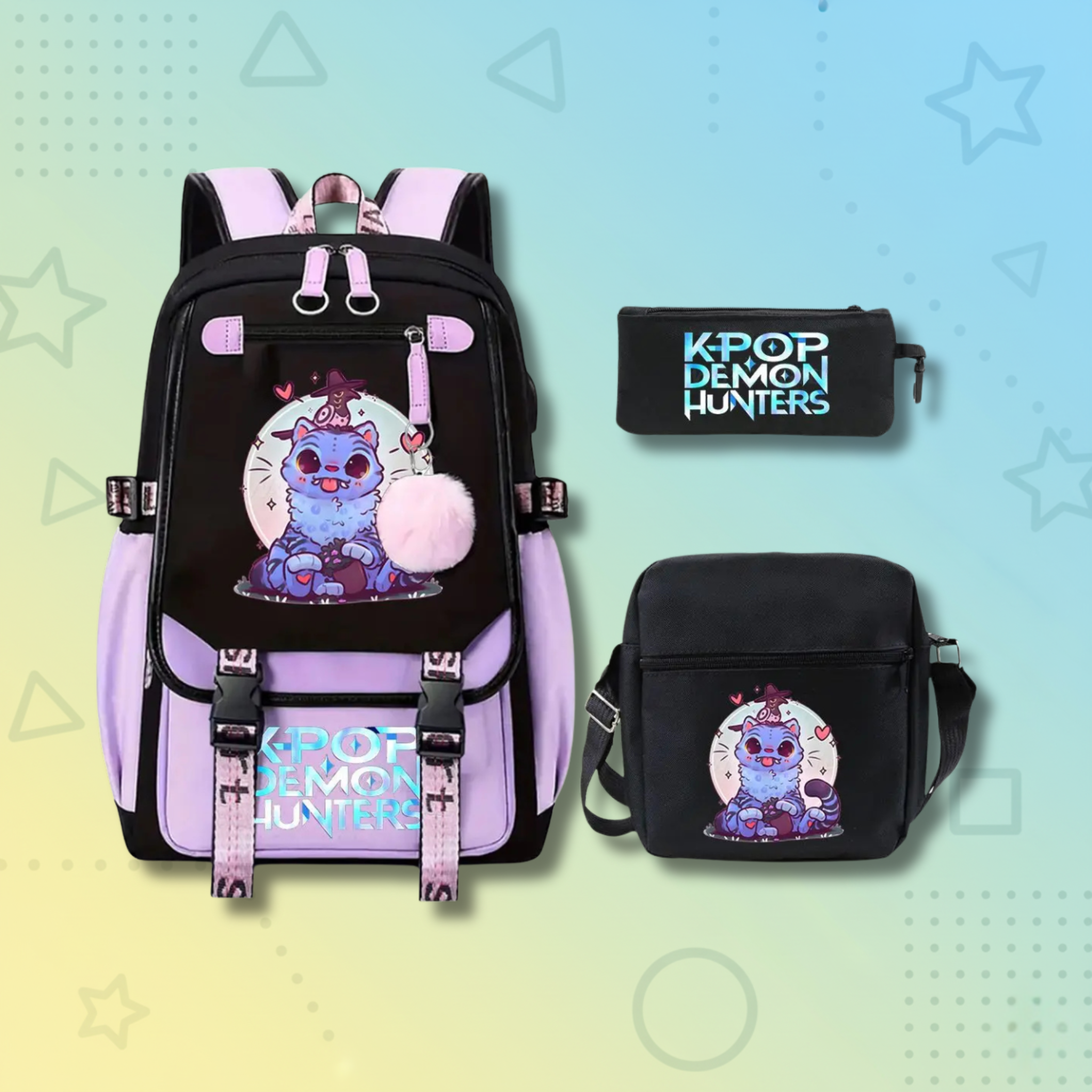 Backpack + Shoulder Bag + Pencil Case
