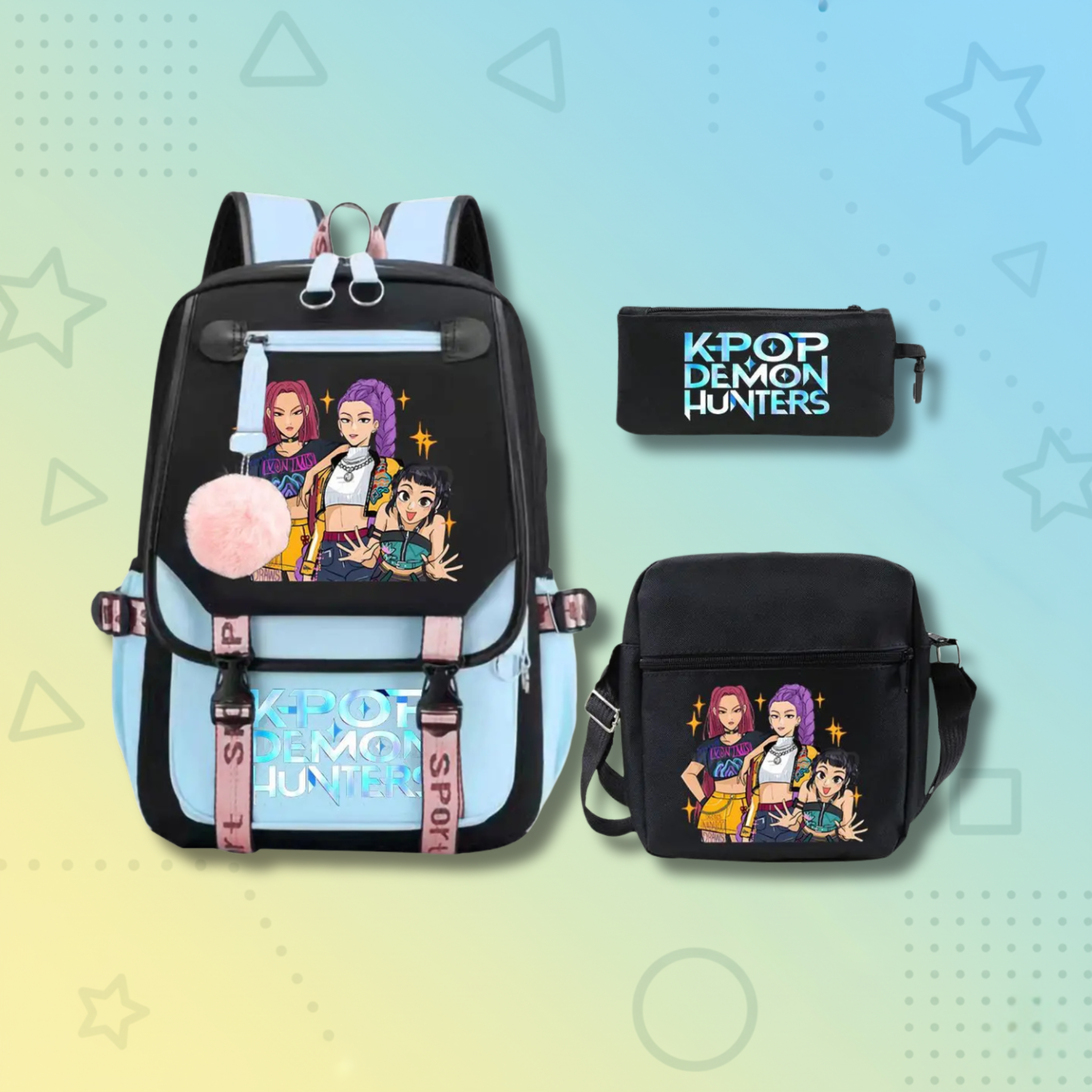 Backpack + Shoulder Bag + Pencil Case