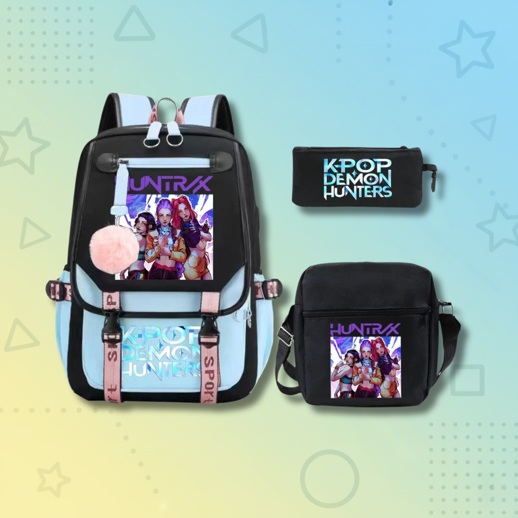 Backpack + Shoulder Bag + Pencil Case