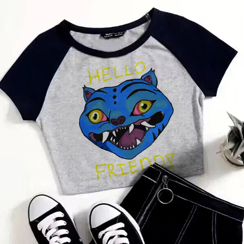 School Style Croped Top