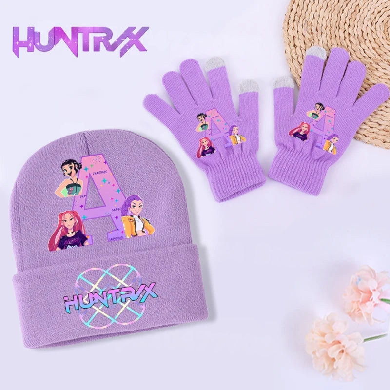 Kpop Demon Hunters  With Initials, Gloves  + Beannie Cap