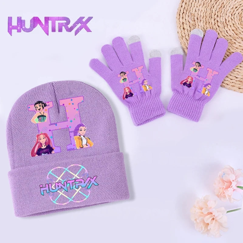 Kpop Demon Hunters  With Initials, Gloves  + Beannie Cap