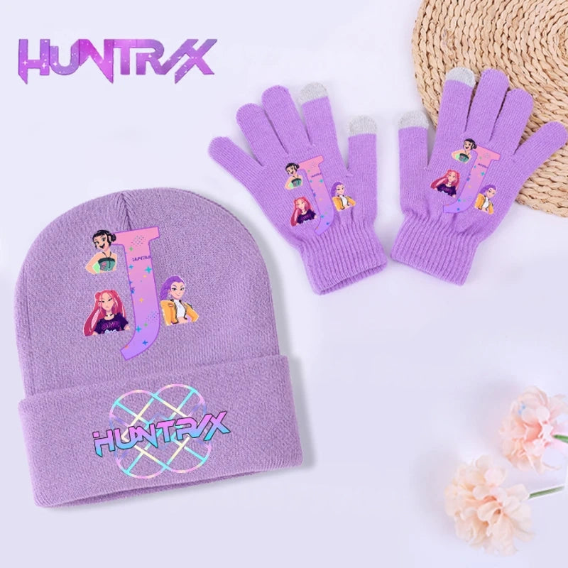 Kpop Demon Hunters  With Initials, Gloves  + Beannie Cap