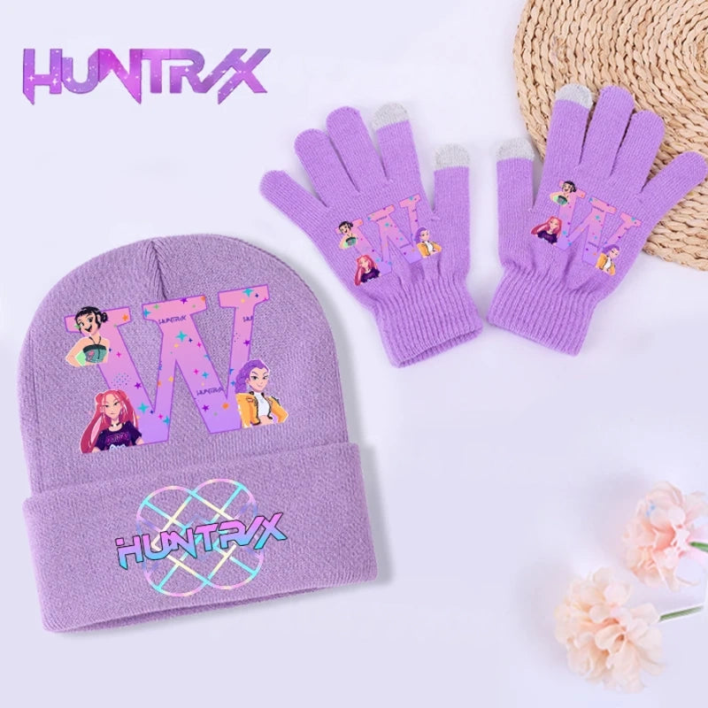 Kpop Demon Hunters  With Initials, Gloves  + Beannie Cap