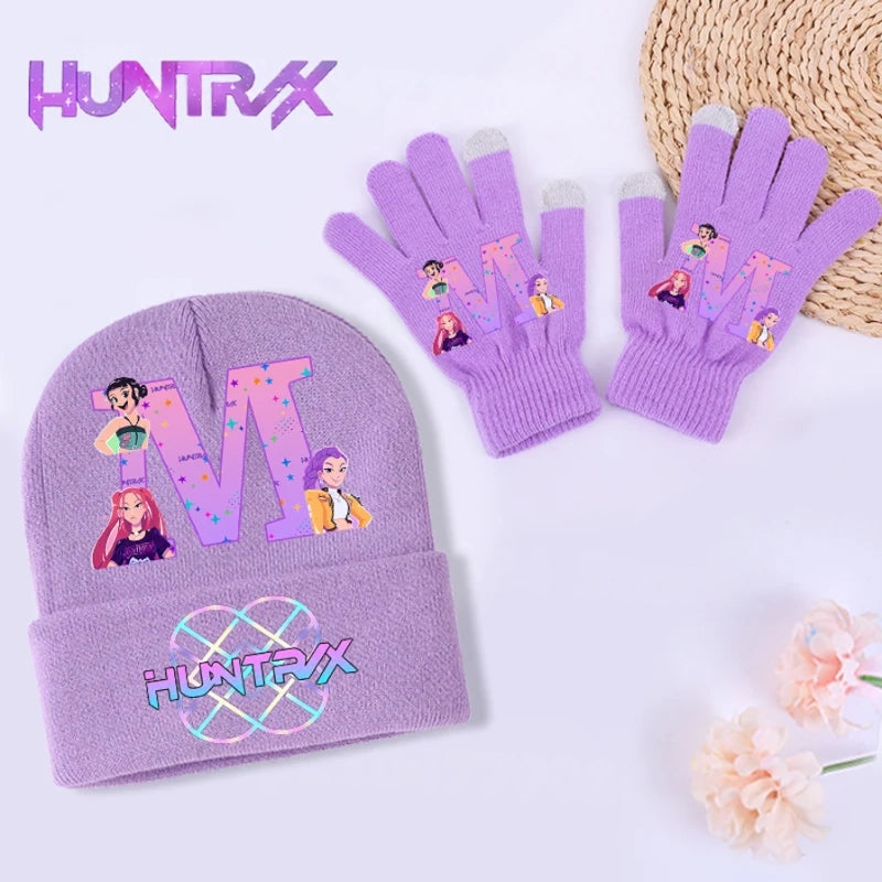 Kpop Demon Hunters  With Initials, Gloves  + Beannie Cap